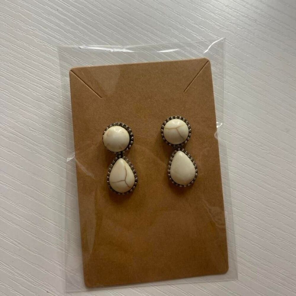 Western Cream Earrings